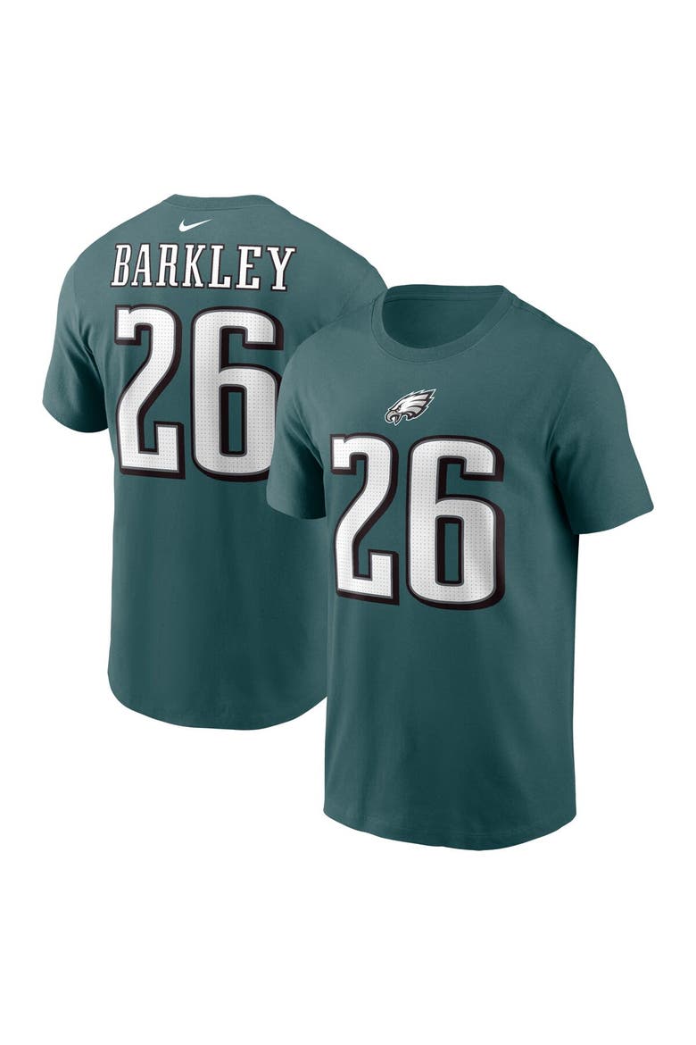 Men's Nike Saquon Barkley Midnight Green Philadelphia Eagles Player Name & Number T-Shirt, Main, color, Green