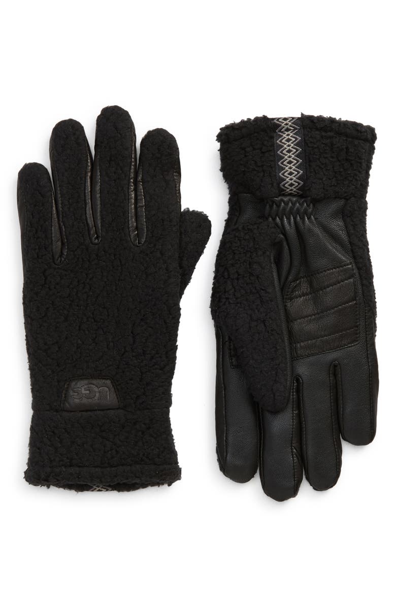 UGG<sup>®</sup> Stretch Palm Fleece Gloves, Main, color, 