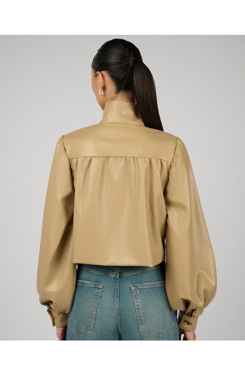 WeWoreWhat Balloon Sleeve Stand Collar Jacket, Alternate, color, Taupe