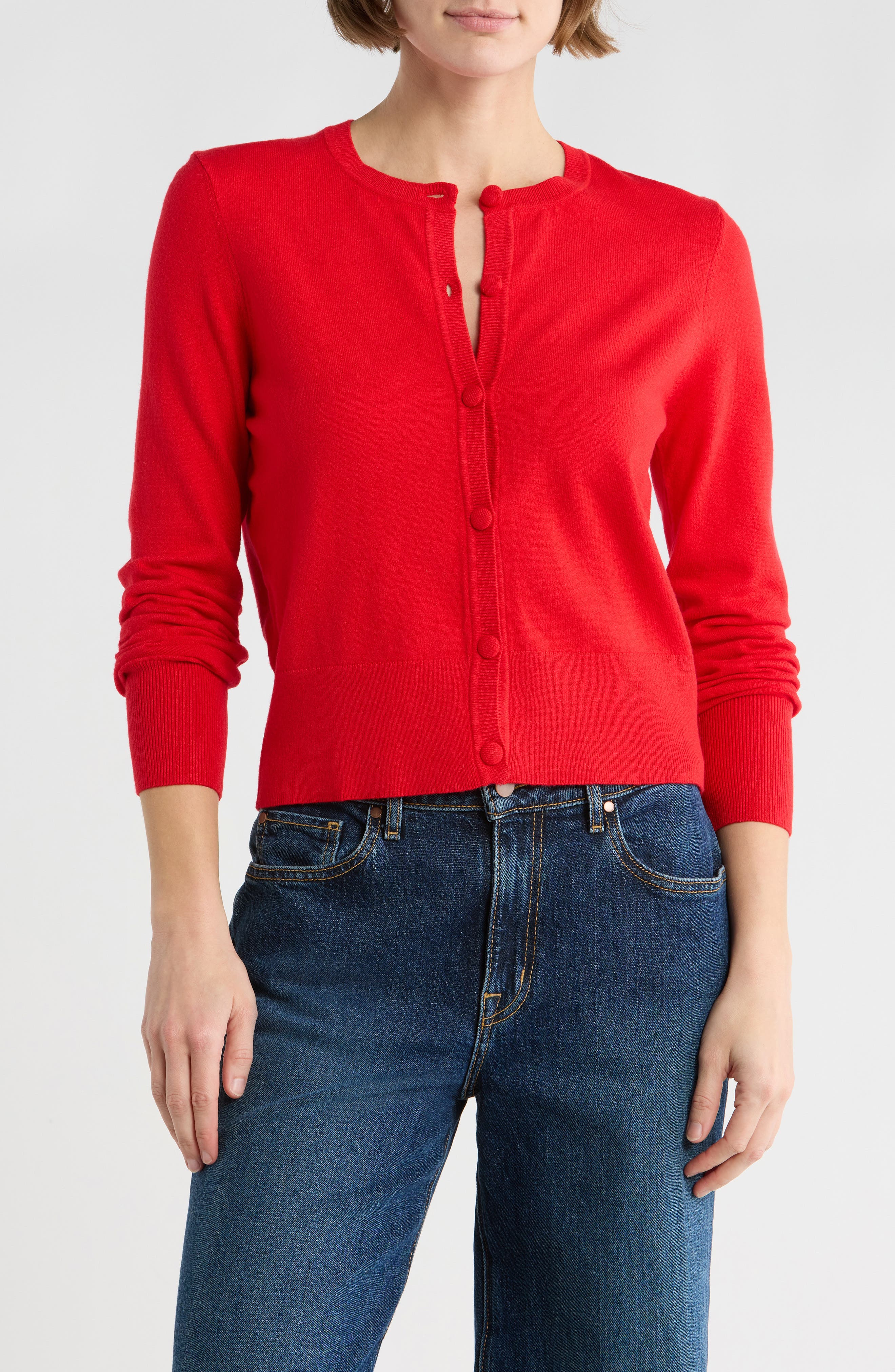 French Connection Covered Button Cardigan