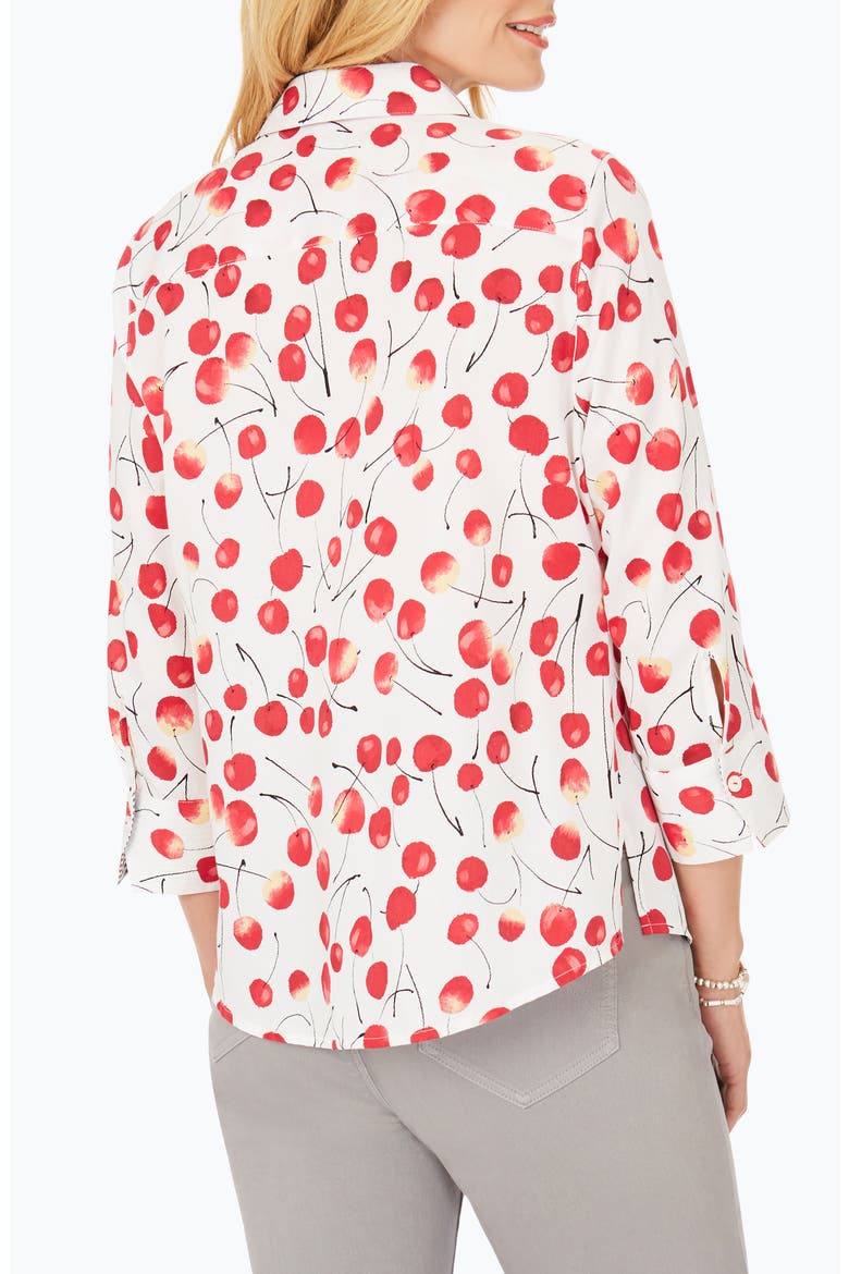 Mary Sweet Cherries Wrinkle Free Shirt, Alternate, color, RIO RED