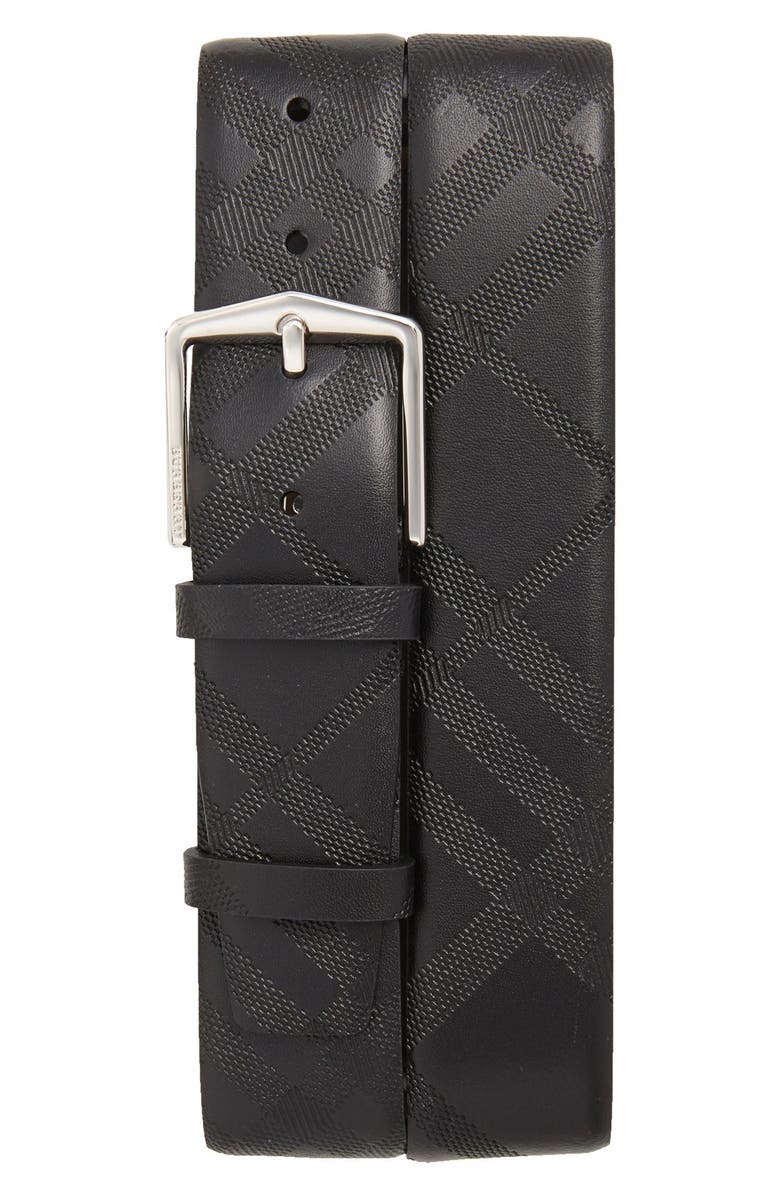 Burberry Joe Check Leather Belt, Main, color,