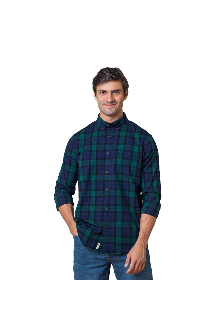 Men's Organic Stretch Poplin Shirt, Main, color, Black Watch Tartan