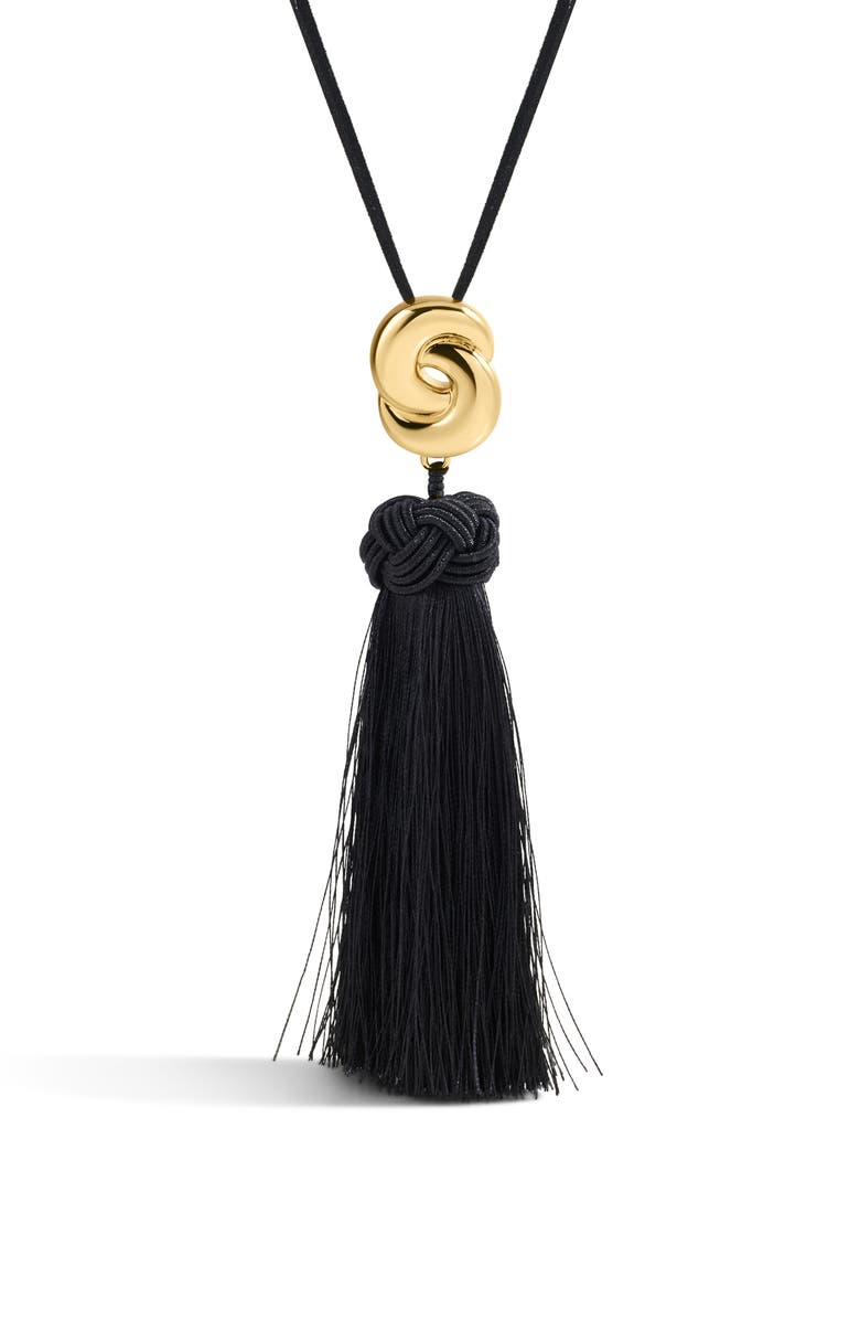 Luv AJ The Solstice Knot Tassel Necklace, Main, color, Gold/ Black
