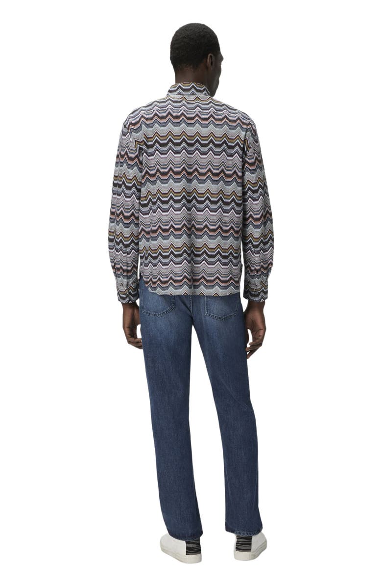 Missoni Long Sleeve Shirt With Geometric Zigzag, Alternate, color, Multicoloured
