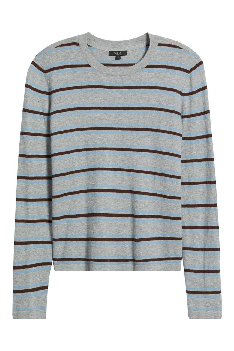 Davie Stripe Cotton & Cashmere Sweater, Alternate, color, HEATHER SKY