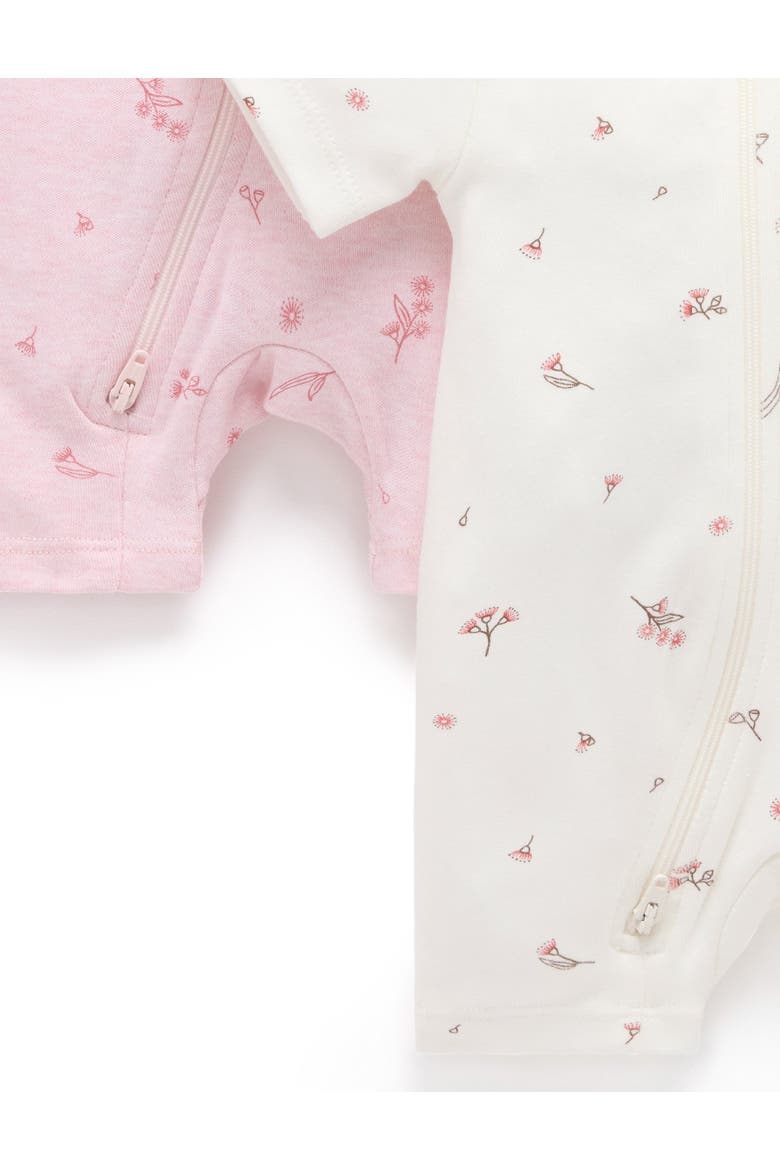 2 Pack Short Zip Romper, Alternate, color, Pale Pink Blossom Pack