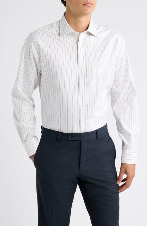 Modern Fit Striped Pima Cotton Shirt