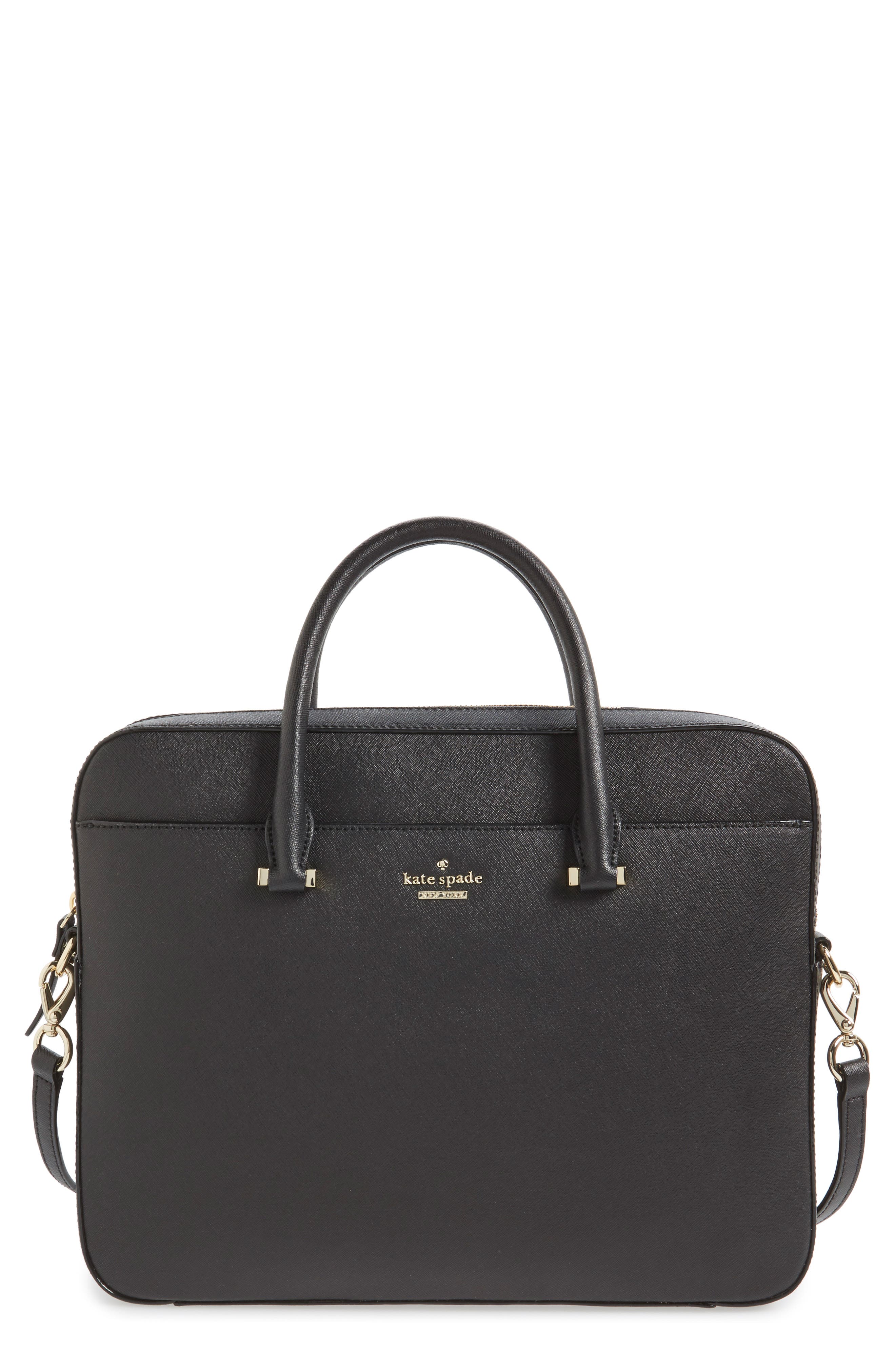 Kate Spade New York saffiano leather 13 inch laptop bag, Main, color, 