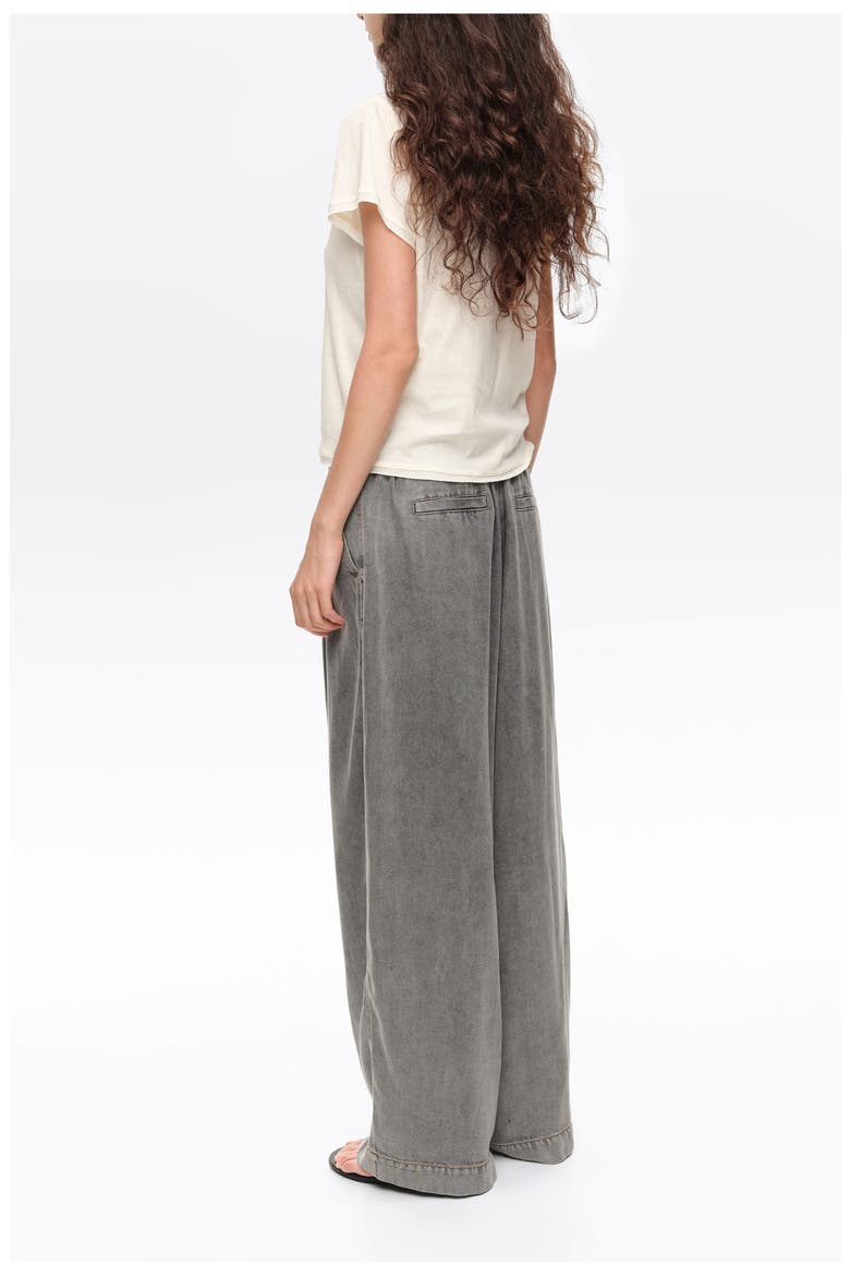 Wide Leg Fluid Denim Trousers, Alternate, color, WASHED GREY