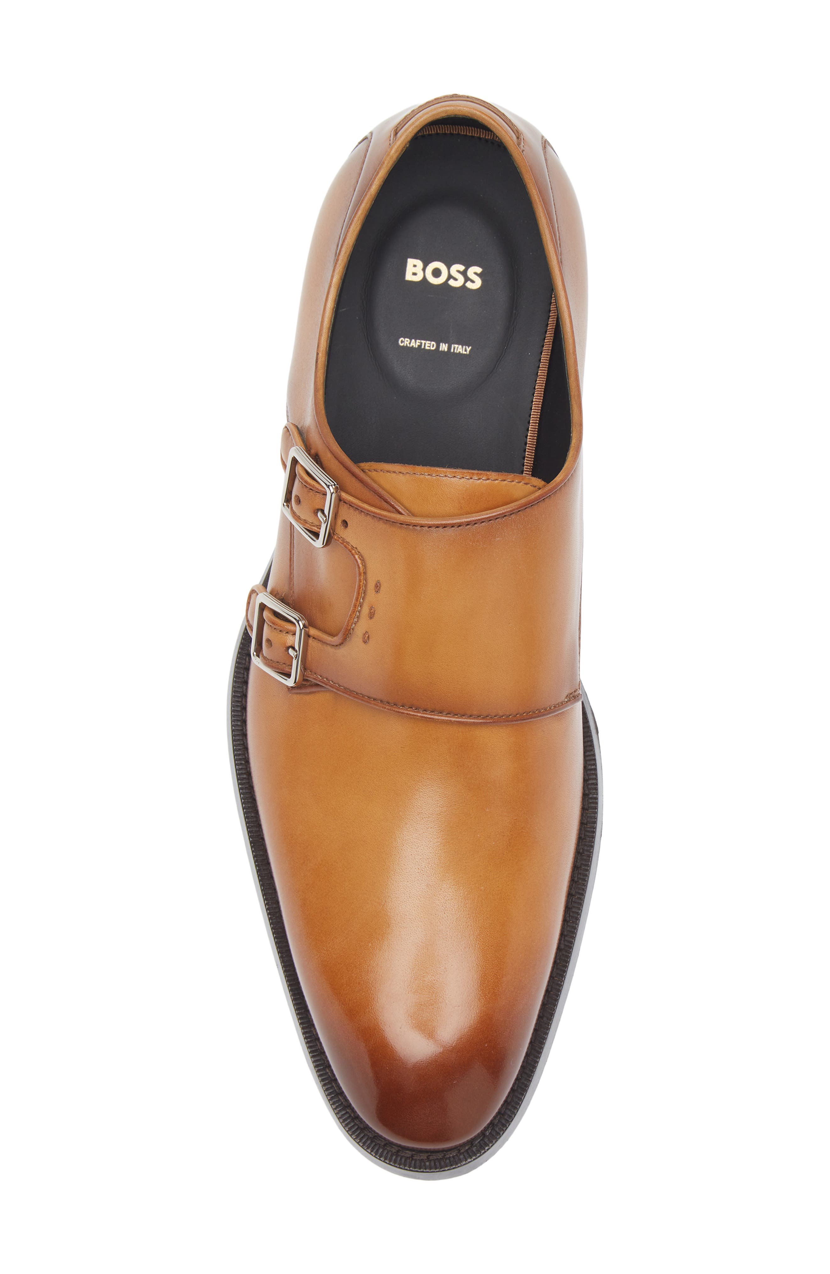 BOSS Rill Monk Strap Shoe, Alternate, color, Medium Brown