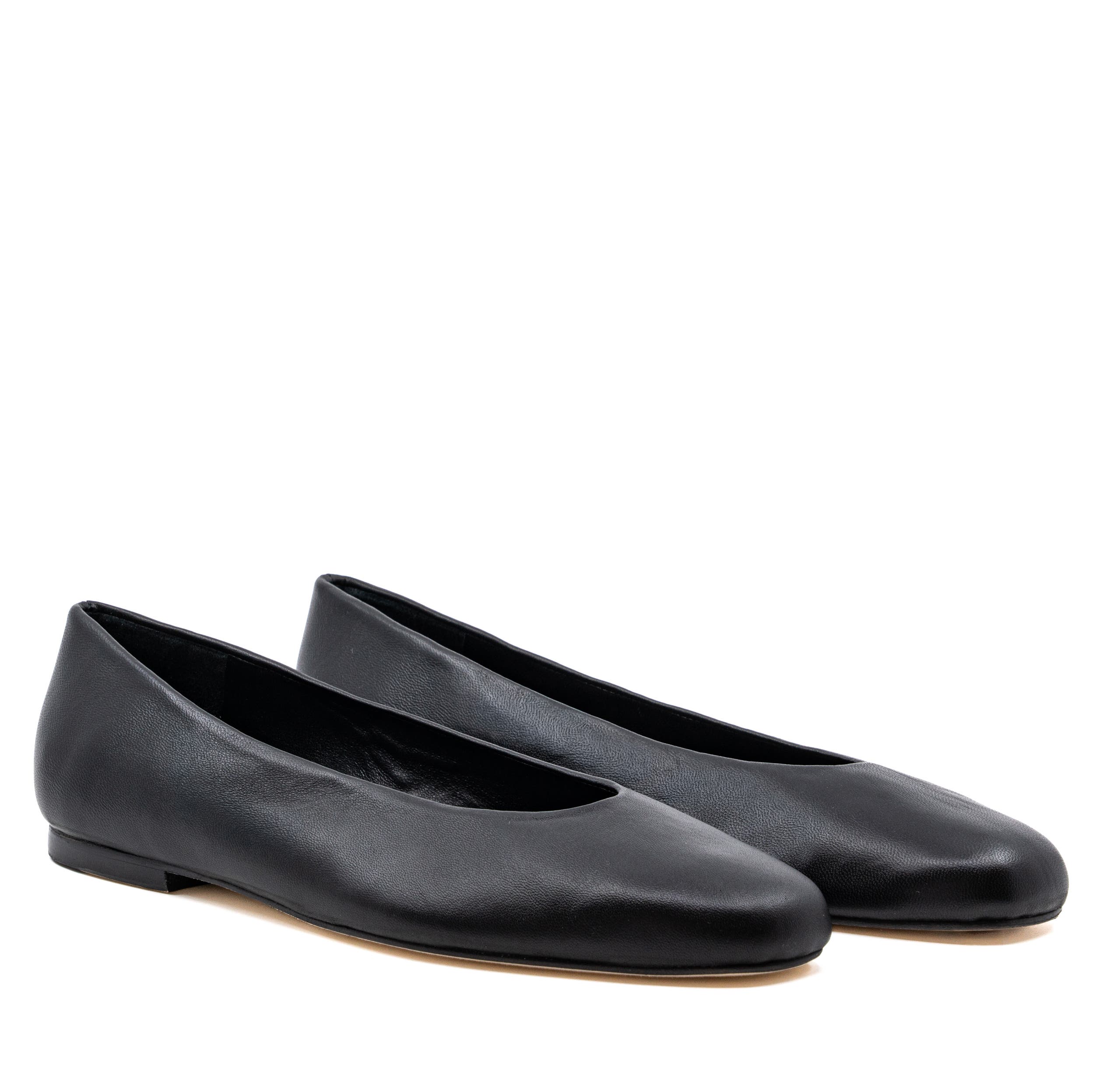 Andrea Gomez Dalia Leather Ballerina Flat, Alternate, color, Black