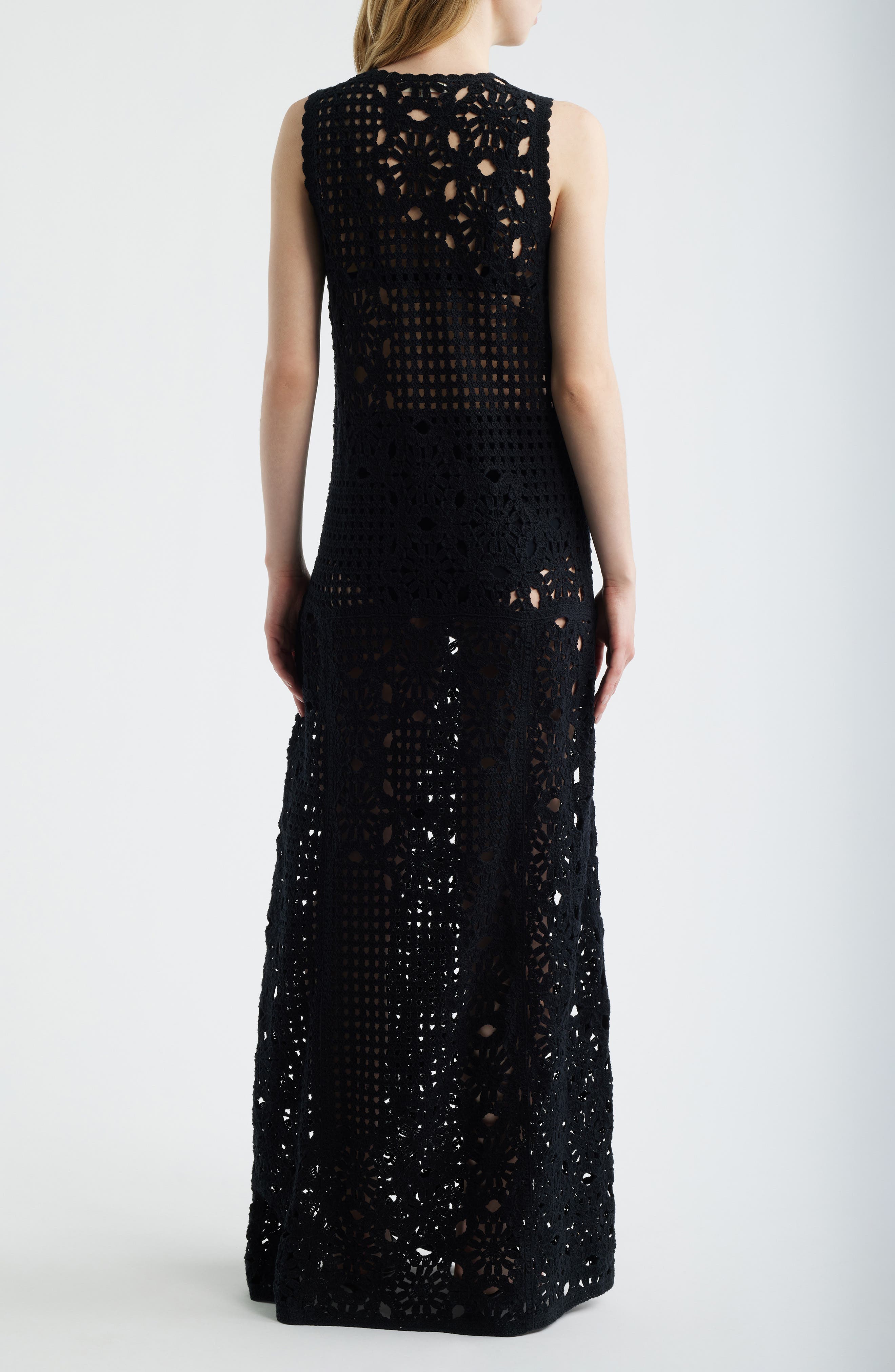 The Postcard Tie Neck Crochet Maxi Dress - image 2