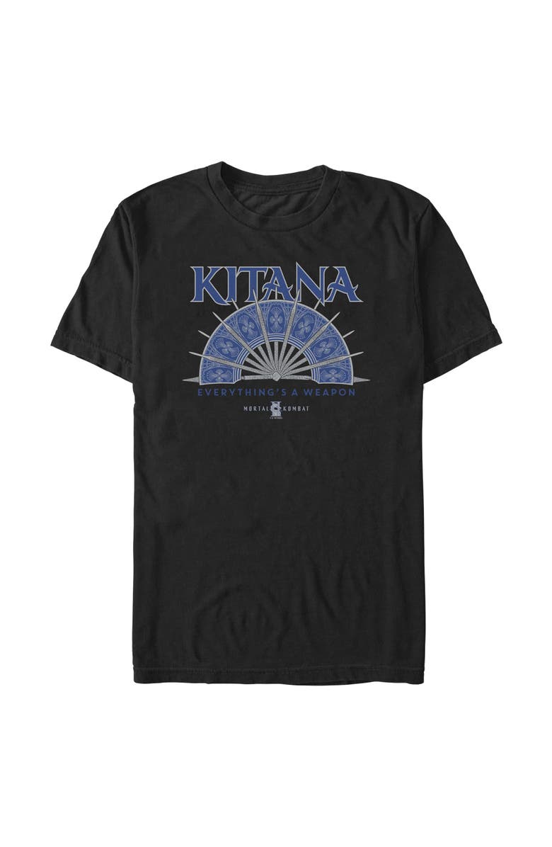 Mortal Kombat II Men's Mortal Kombat II Kitana Steel Fan Everything Catchphrase Graphic T-Shirt, Main, color, Black
