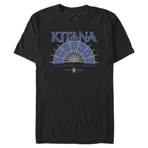 Men's Mortal Kombat II Kitana Steel Fan Everything Catchphrase  Graphic T-Shirt