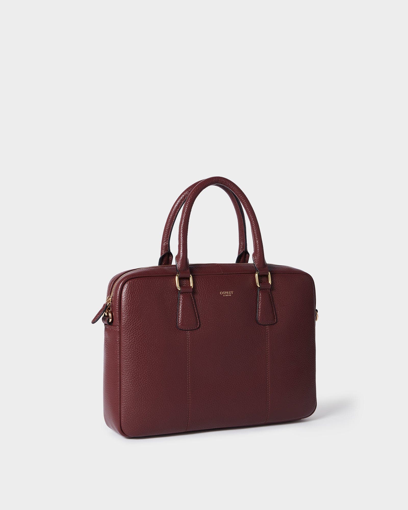 The Adaline Leather Laptop Bag, Alternate, color, Merlot