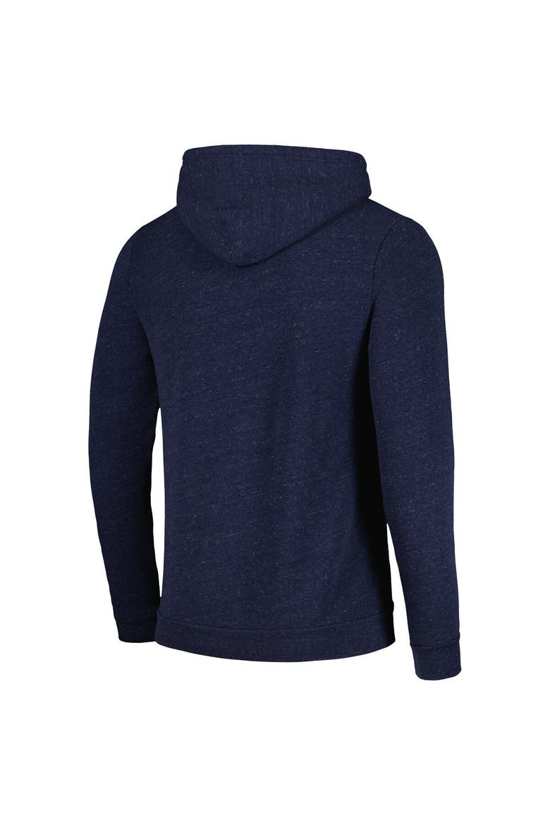 Men's Homefield Heather Navy Michigan Wolverines Baseball Script Tri-Blend Pullover Hoodie, Alternate, color, Heather Navy
