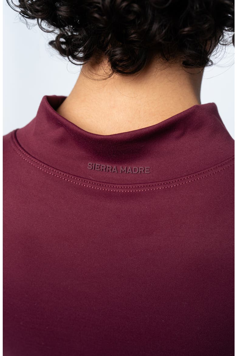 BrushTech Mock Neck Long Sleeve, Alternate, color, Burgundy