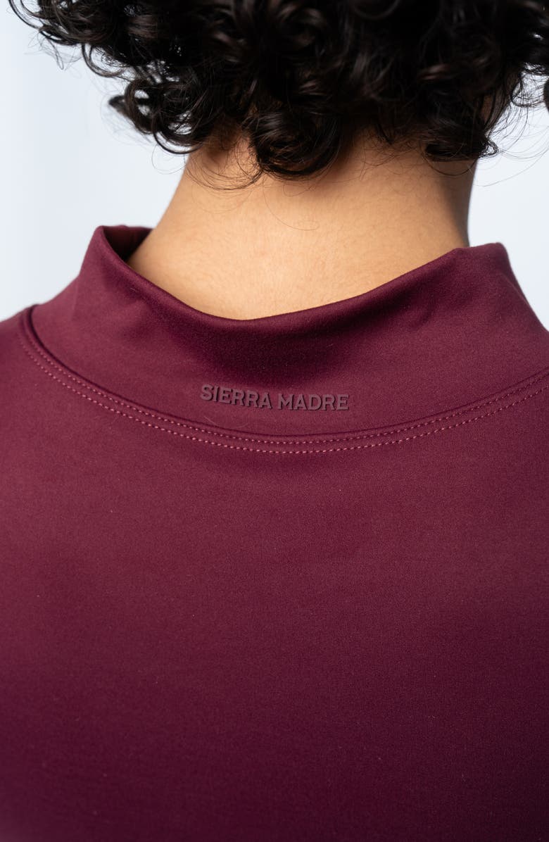 Sierra Madre Golf BrushTech Mock Neck Long Sleeve, Alternate, color, Burgundy