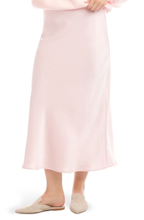 Karen Kane Bias Cut Satin Midi Skirt In Pink