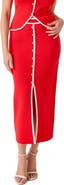 MARSY Contrast Border Midi Skirt