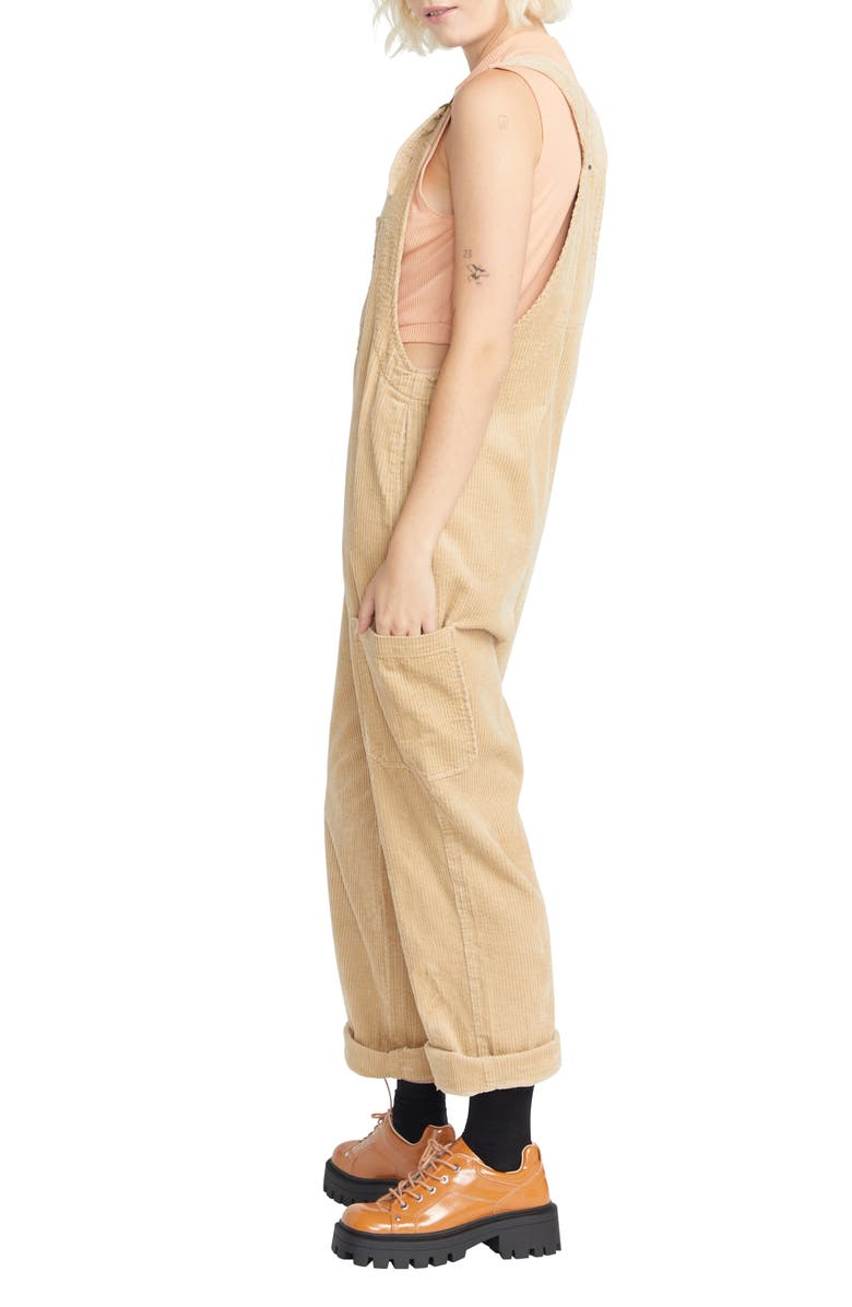 Volcom Stone Street Cotton Corduroy Overalls, Alternate, color, 