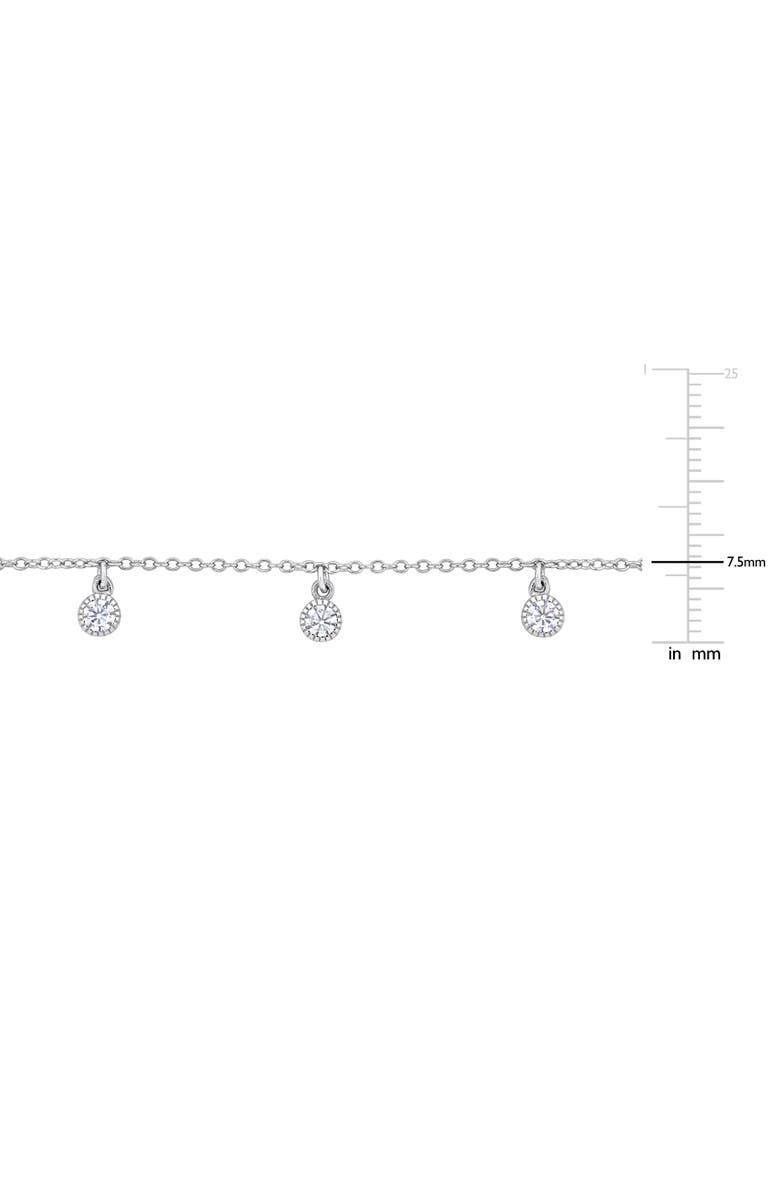 Julianna B. Cubic Zirconia Station Necklace Sterling Silver, Alternate, color, Sterling Silver