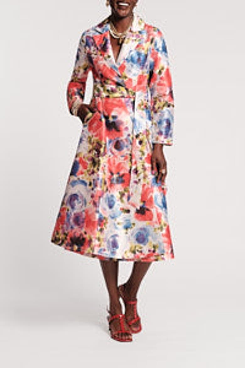 Lucille Wrap Dress Super Bloom, Main, color, Pink/Purple/Multi