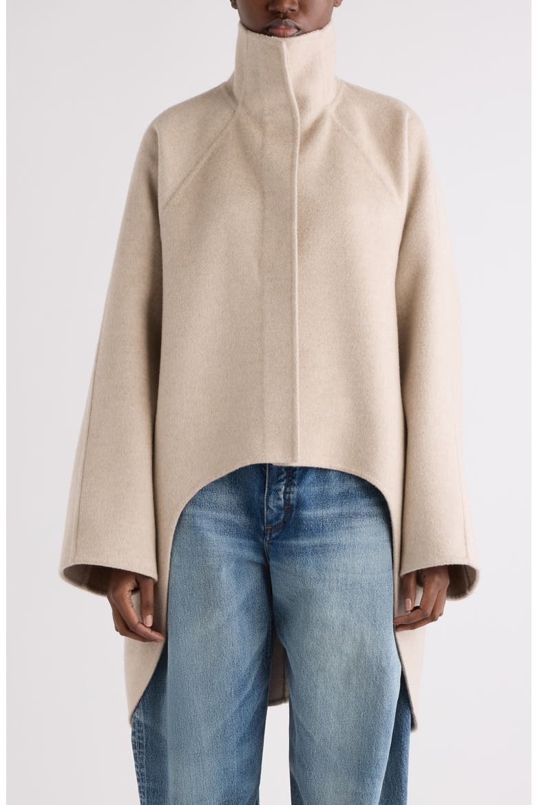 Asymmetric Double Face Cashmere Coat, Alternate, color, BEIGE