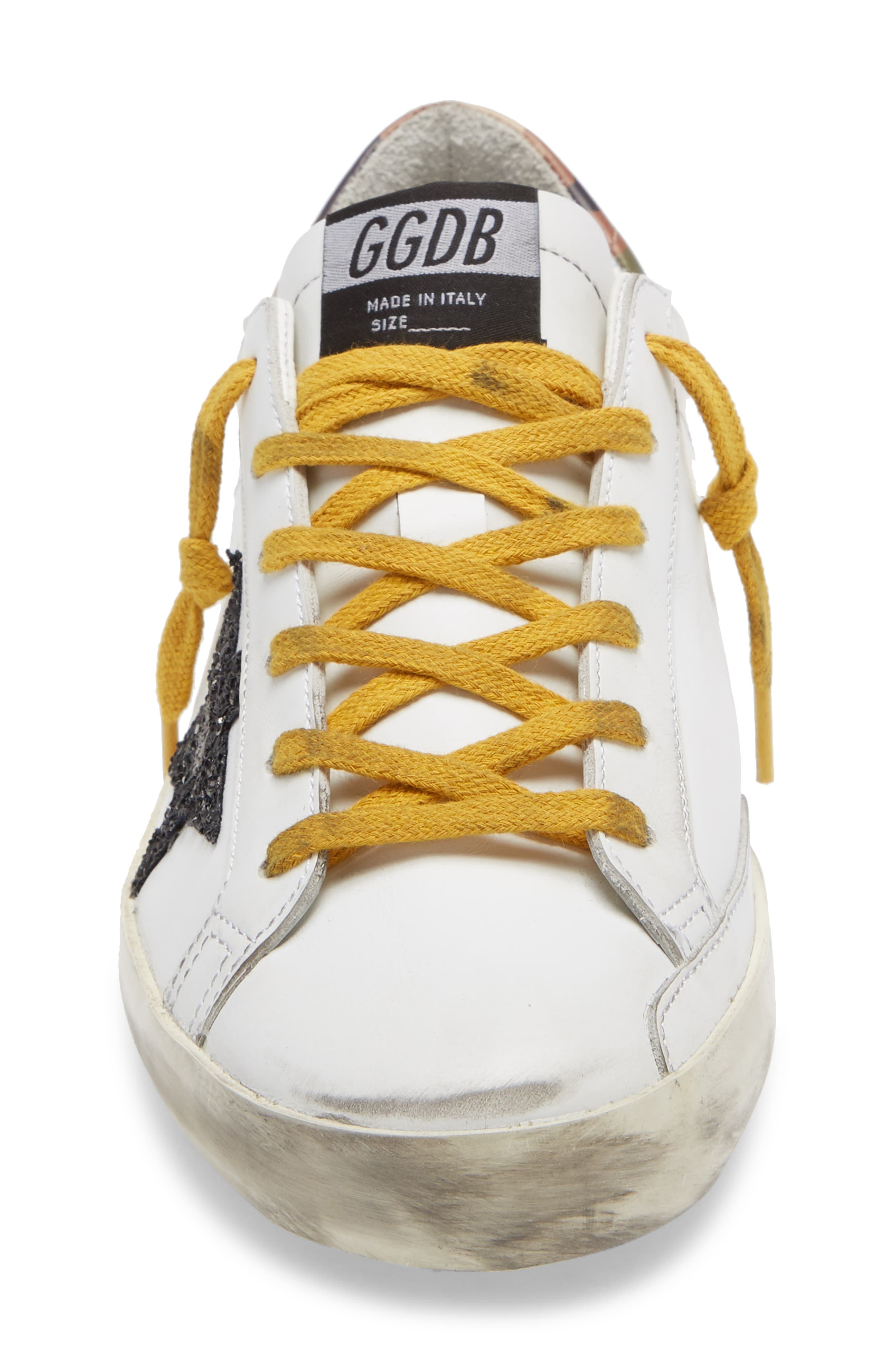 Super-Star Low Top Sneaker (Nordstrom Exclusive), Alternate, color, WHITE/ BLACK/ GREEN