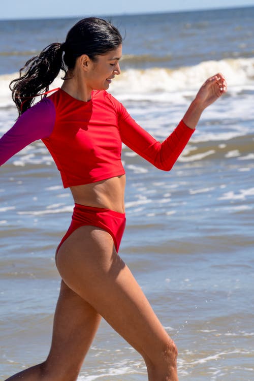 Ansea The Reversible High Waisted Bikini Brief In Hyper Red/berry