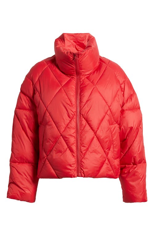 Rails Summit Diamond Quilted Puffer Coat In Scarlet