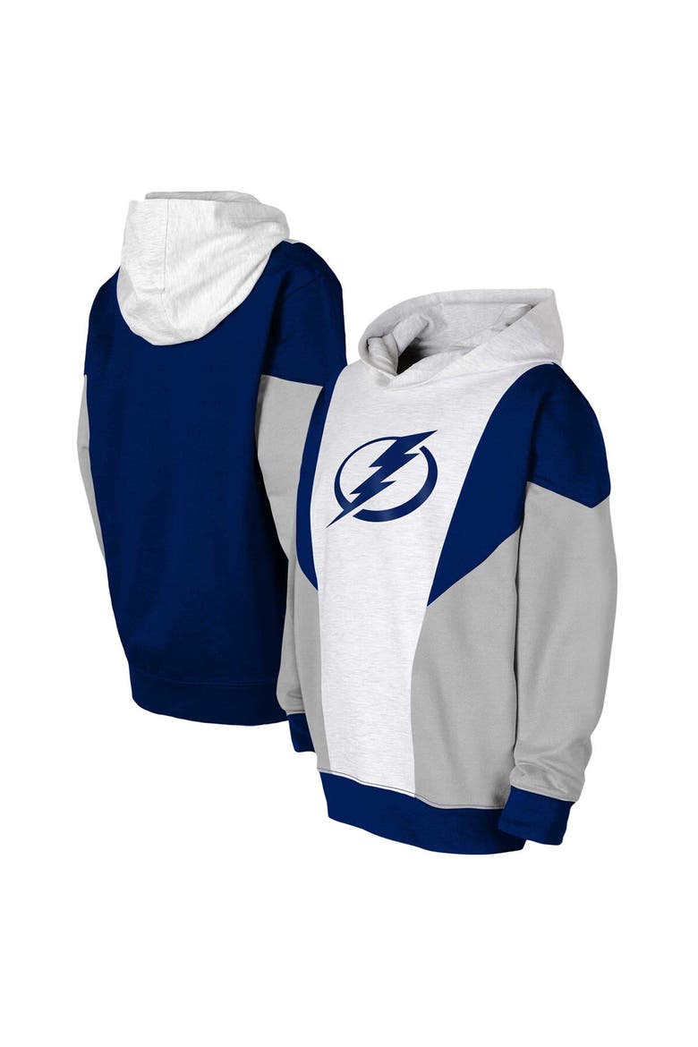 Youth Ash/Blue Tampa Bay Lightning Champion League Fleece Pullover Hoodie, Main, color, Ash