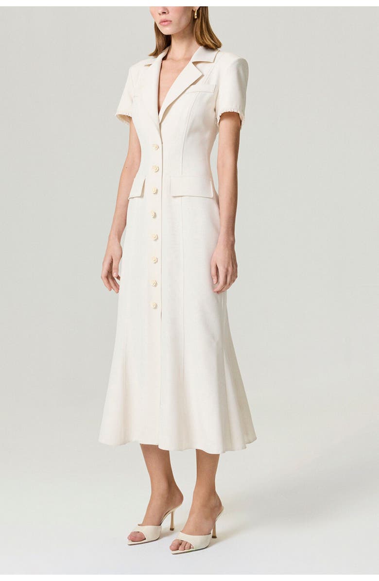 Nocturne Floral Button Detailed Maxi Dress, Alternate, color, Ivory