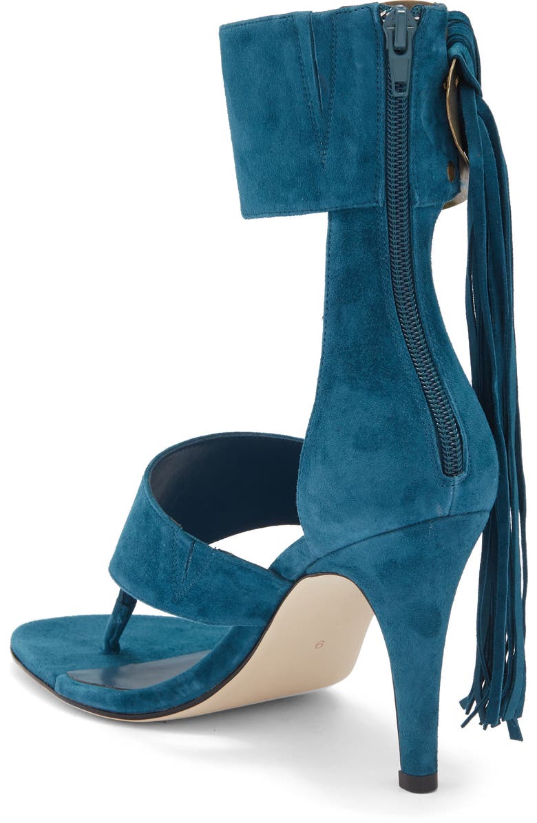 Jeffrey Campbell I Dare U Ankle Cuff Sandal, Alternate, color, Dusty Turquoise Suede