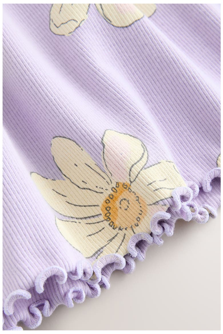 Kids' Daisy Print Rib Dress, Alternate, color, PURPLE
