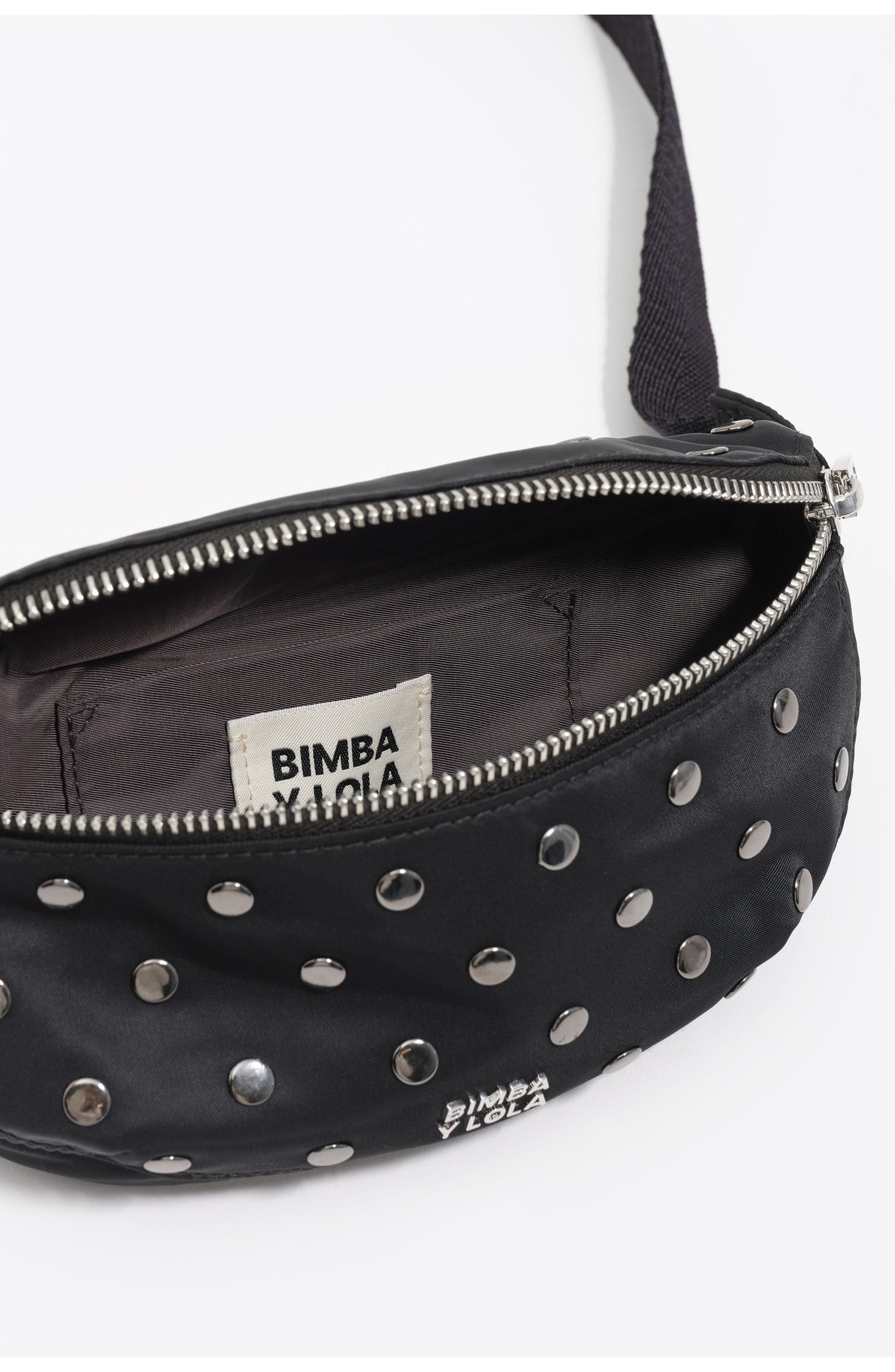 Bimba y Lola Nylon bumbag, Alternate, color, Black