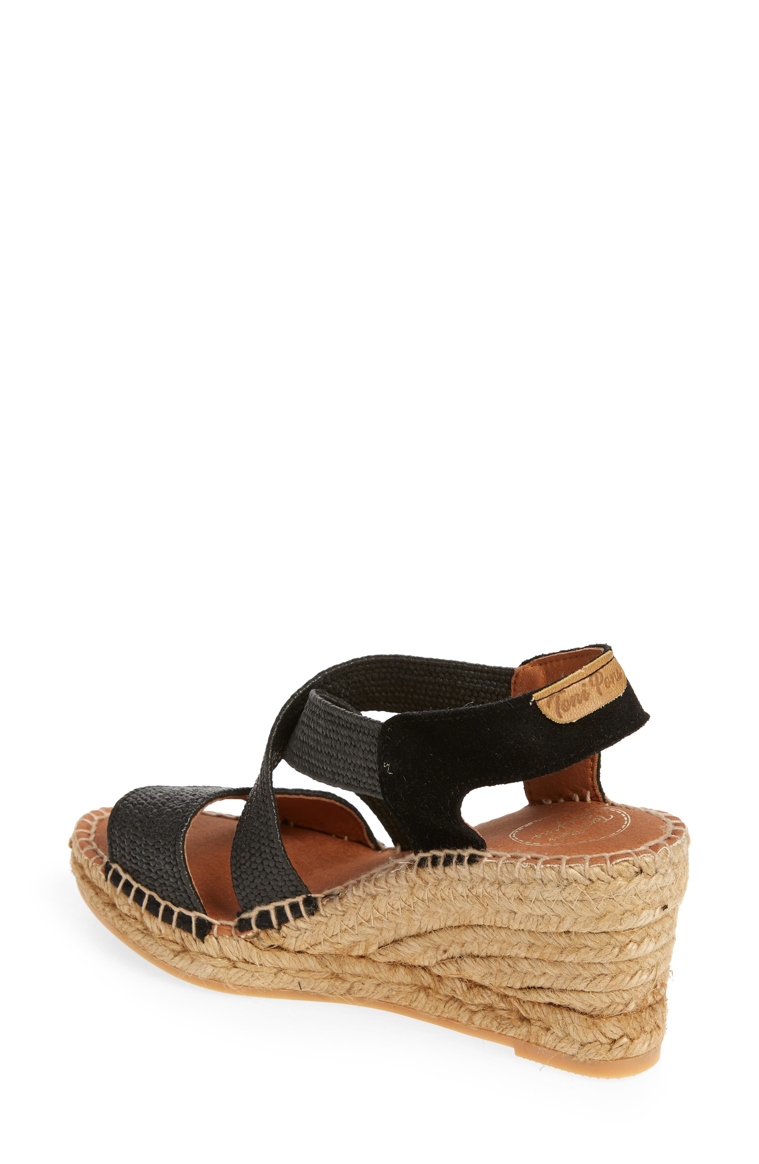 Toni Pons Susa Espadrille Wedge Sandal, Alternate, color, Negre/ Black