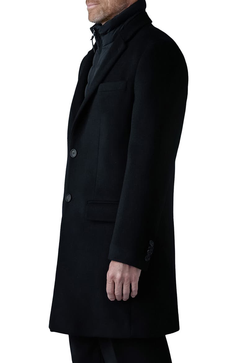 Skai Wool Coat with Removable Bib, Alternate, color, BLACK