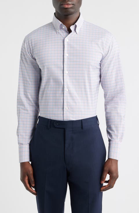 Casey Check Performance Twill Button-Down Shirt