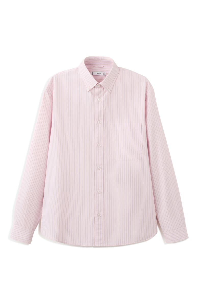 Relaxed Fit Stripe Cotton Button-Up Shirt, Alternate, color, PASTEL PINK