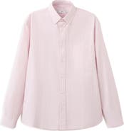 MANGO Relaxed Fit Stripe Cotton Button-Up Shirt