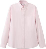 MANGO Relaxed Fit Stripe Cotton Button-Up Shirt