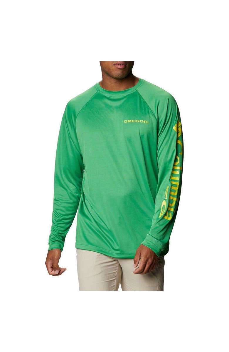 Columbia Men's Columbia Green Oregon Ducks Big & Tall Terminal Tackle Raglan Omni-Wick Long Sleeve T-Shirt, Main, color, Green
