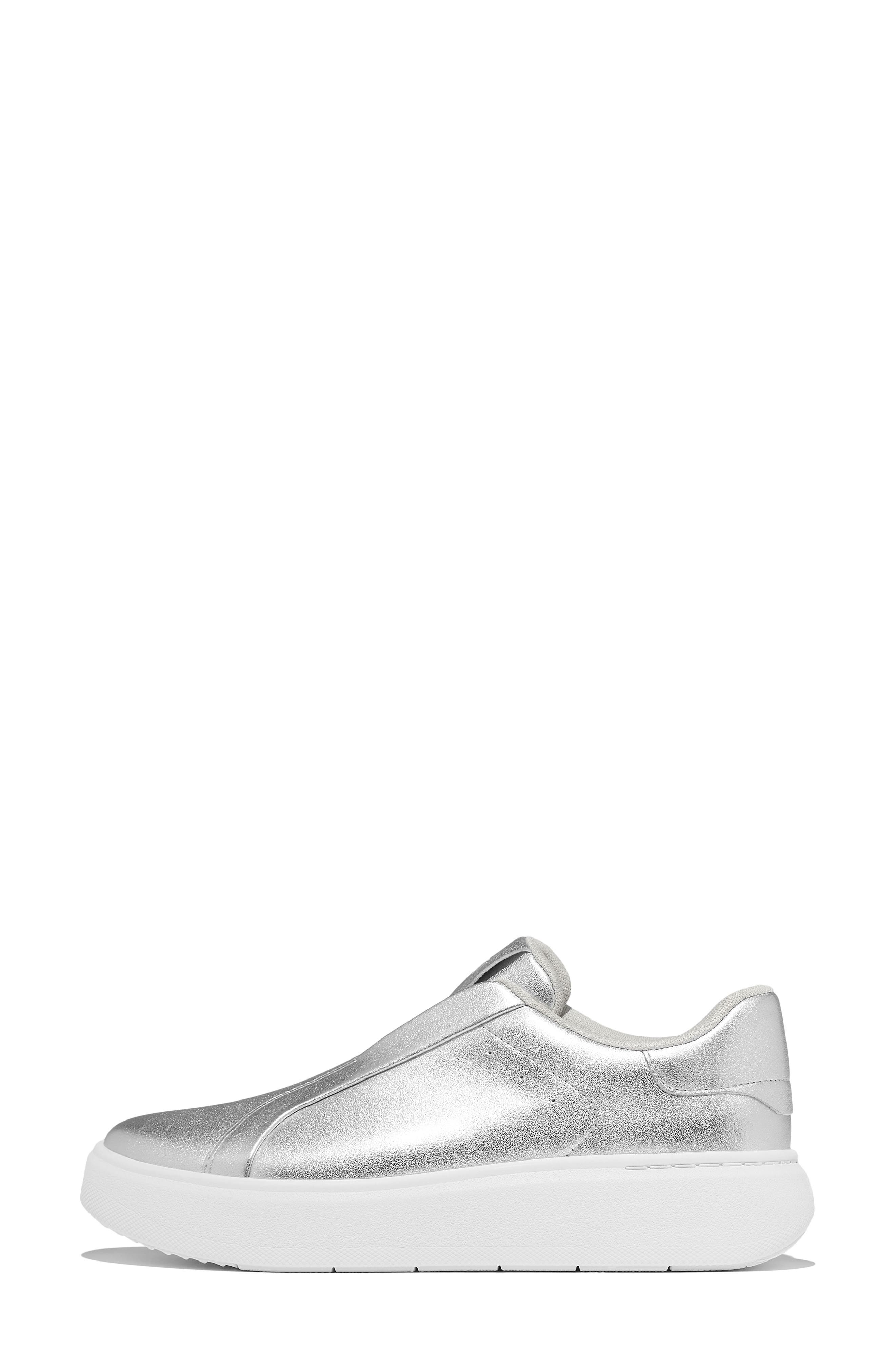 RTG Leather Laceless Sneaker, Alternate, color, SILVER