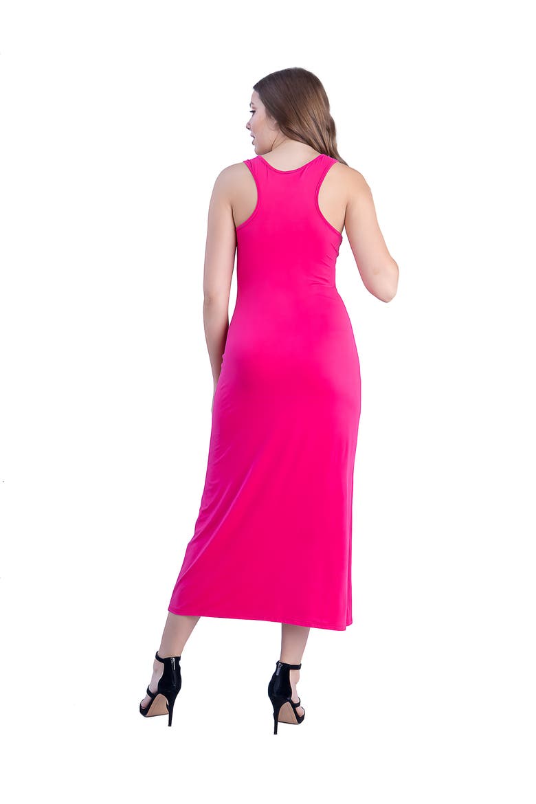 Scoop Neck Maxi Dress with Racerback Detail, Alternate, color, Pink
