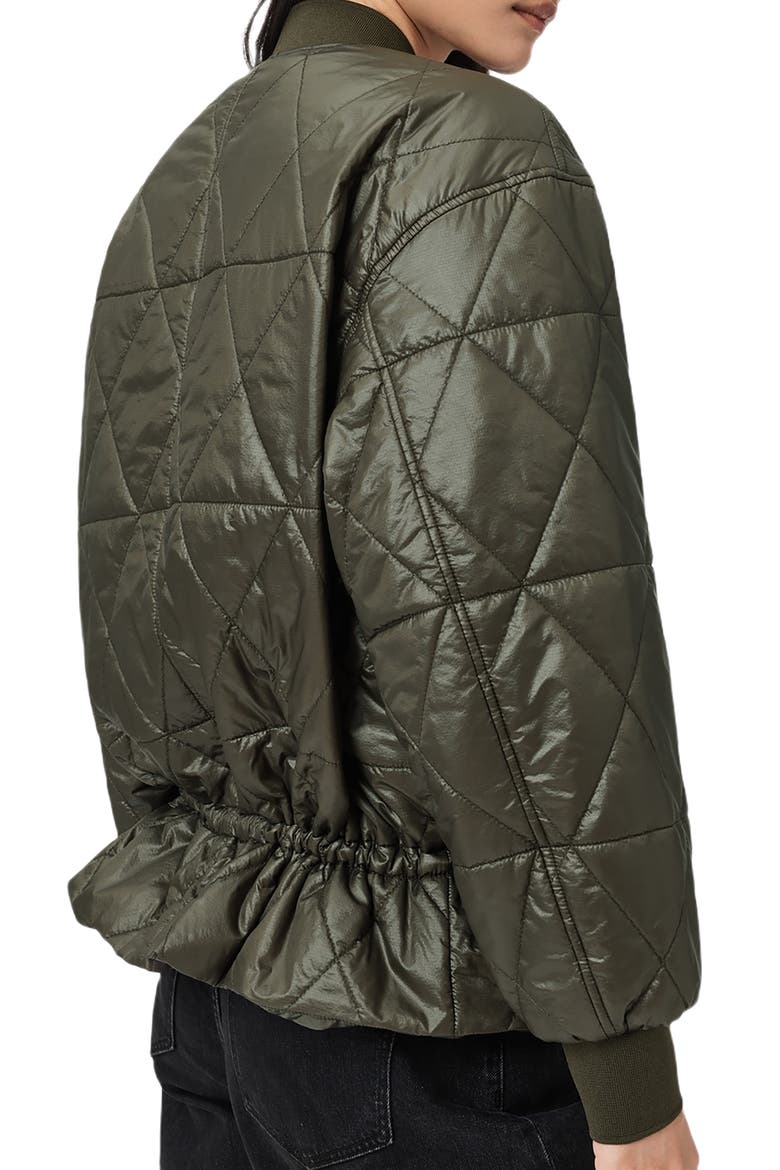 Alii Quilted Bomber Jacket, Alternate, color, FOREST GREEN
