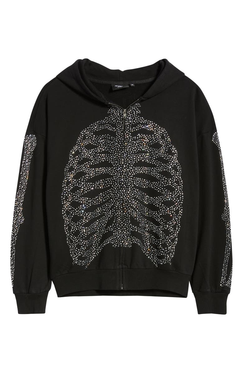 Rolling Loud Bones Zip Hoodie, Alternate, color, Black