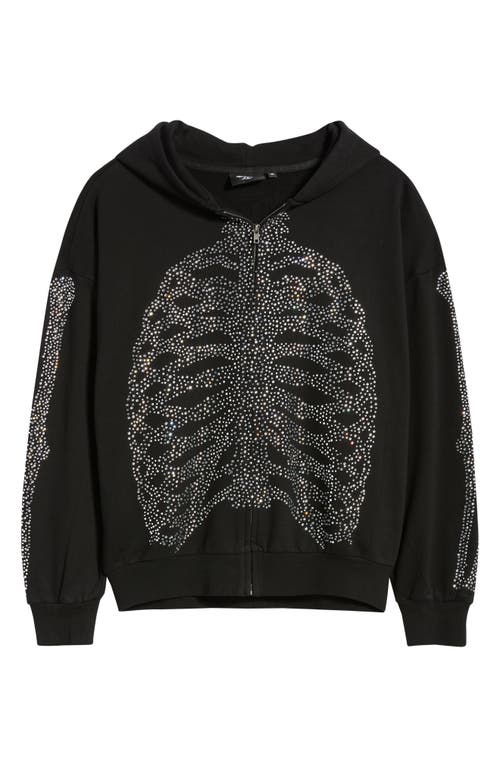 Rolling Loud Bones Zip Hoodie In Black