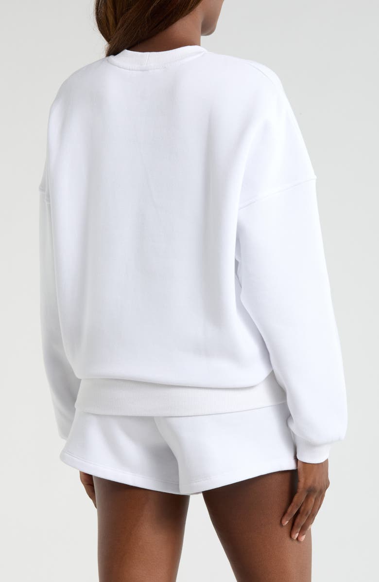 MPG LuxeFleece Boyfriend Sweatshirt, Alternate, color, Brilliant White
